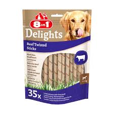 8IN1 DELİGHTS BURGU ÇUBUK KÖPEK ÖDÜL KEMİĞİ SIĞIR ETLİ (35Lİ) 190GR 8IN1 DELİGHTS BURGU ÇUBUK KÖPEK ÖDÜL KEMİĞİ SIĞIR ETLİ (35Lİ) 190GR