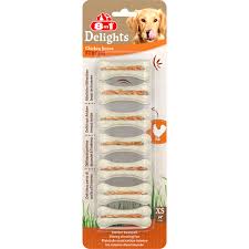 8IN1 DELİGHTS STRONG KÖPEK ÖDÜL KEMİĞİ TAVUKLU XS - 140GR