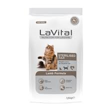 LAVİTAL KUZU ETLİ KISIRLAŞTILMIŞ (STERİLİSED) YETİŞKİN KEDİ MAMASI 1,5KG LAVİTAL KUZU ETLİ KISIRLAŞTILMIŞ (STERİLİSED) YETİŞKİN KEDİ MAMASI 1,5KG