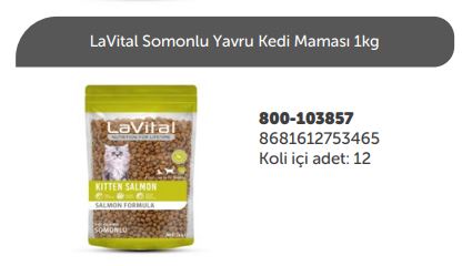 LAVİTAL SOMONLU YAVRU KEDİ MAMASI 1KG